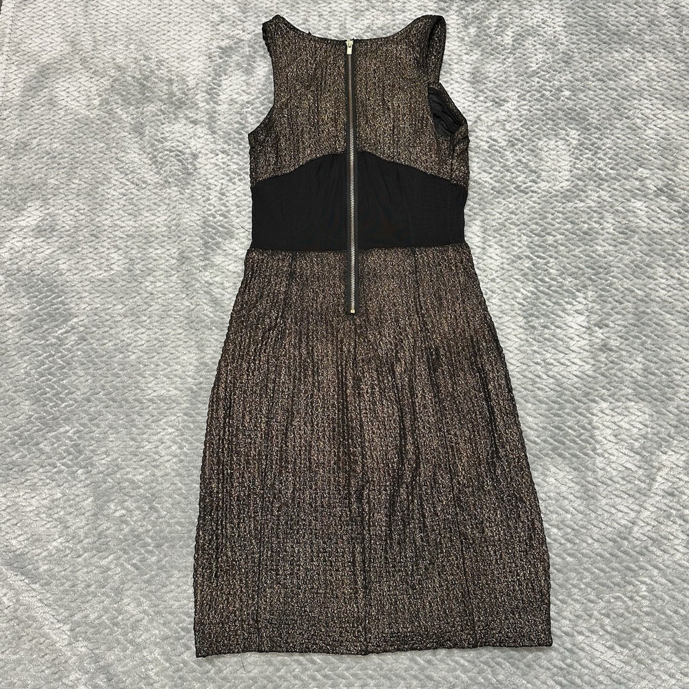 Express Y2K Dress Womens S Size 0 Mesh See Through‎ V Neck Black Gold Whimsygoth - Picture 2 of 12
